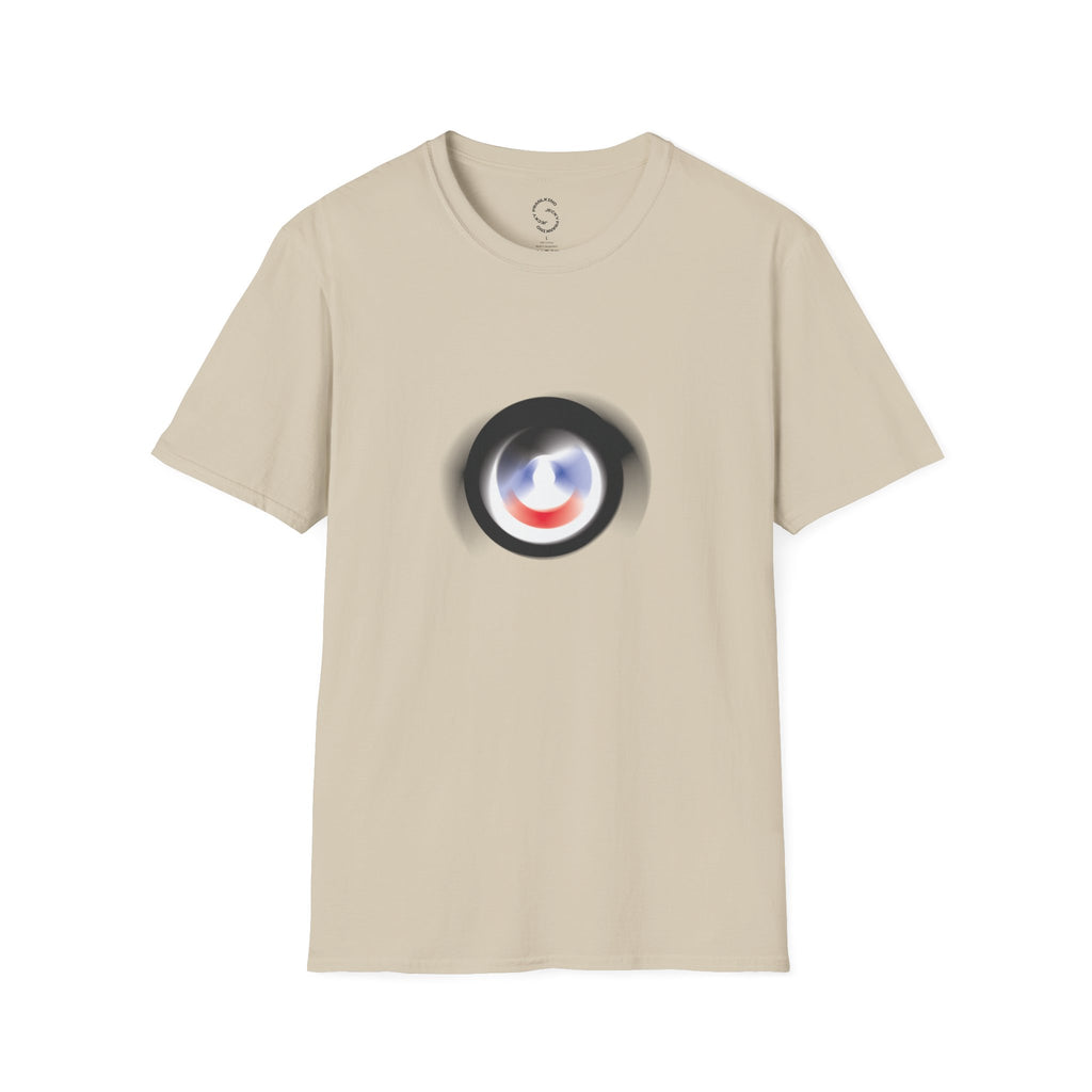 Abstract Color Swirl T-Shirt | Minimal Lens Circle Graphic