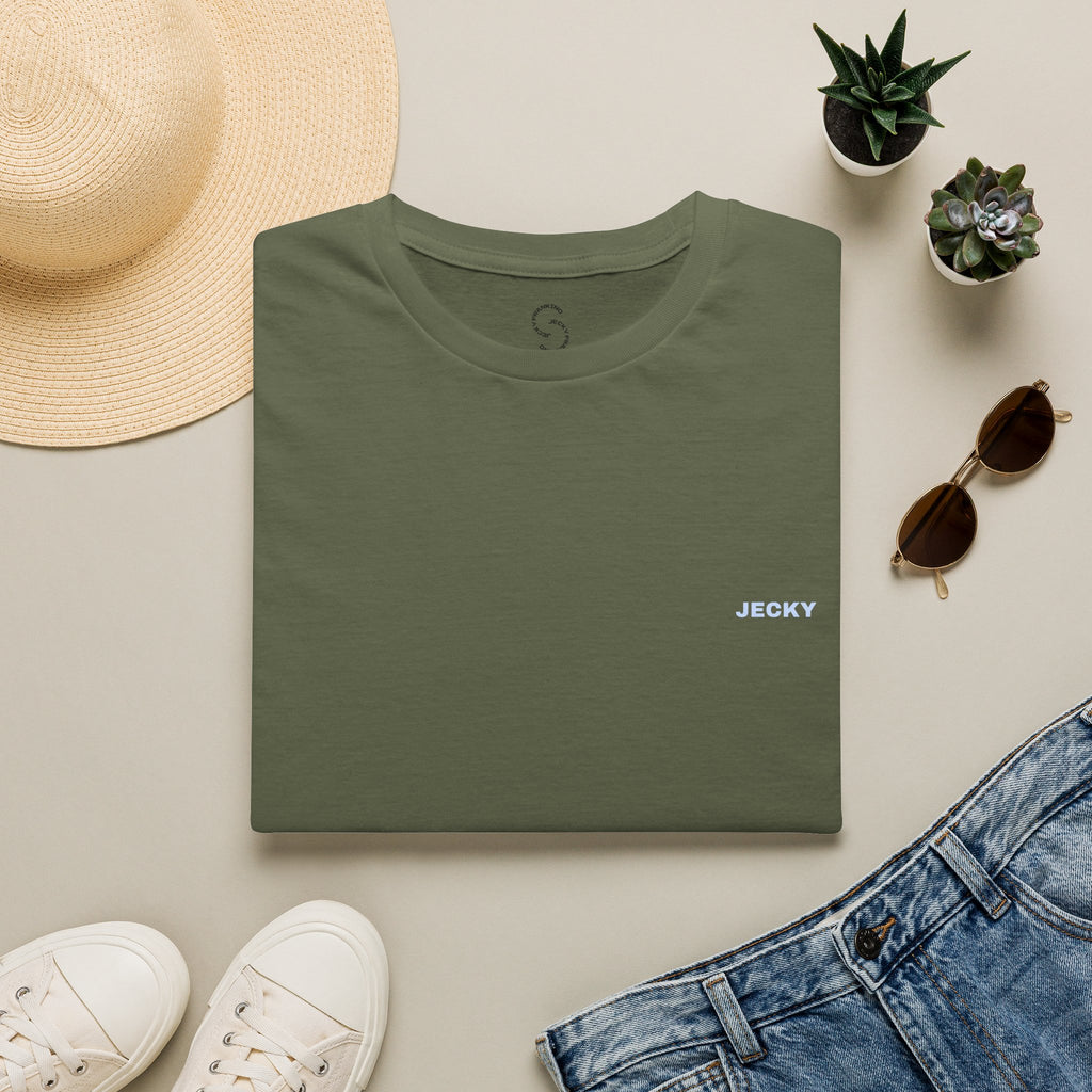 Minimal 'LUCKY' Text Tee, T-Shirt | Small Chest Script Logo