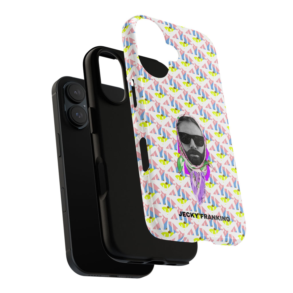 JECKY Retro Geometric Pattern with Sunglass Portrait Phone Case | Tough Cases