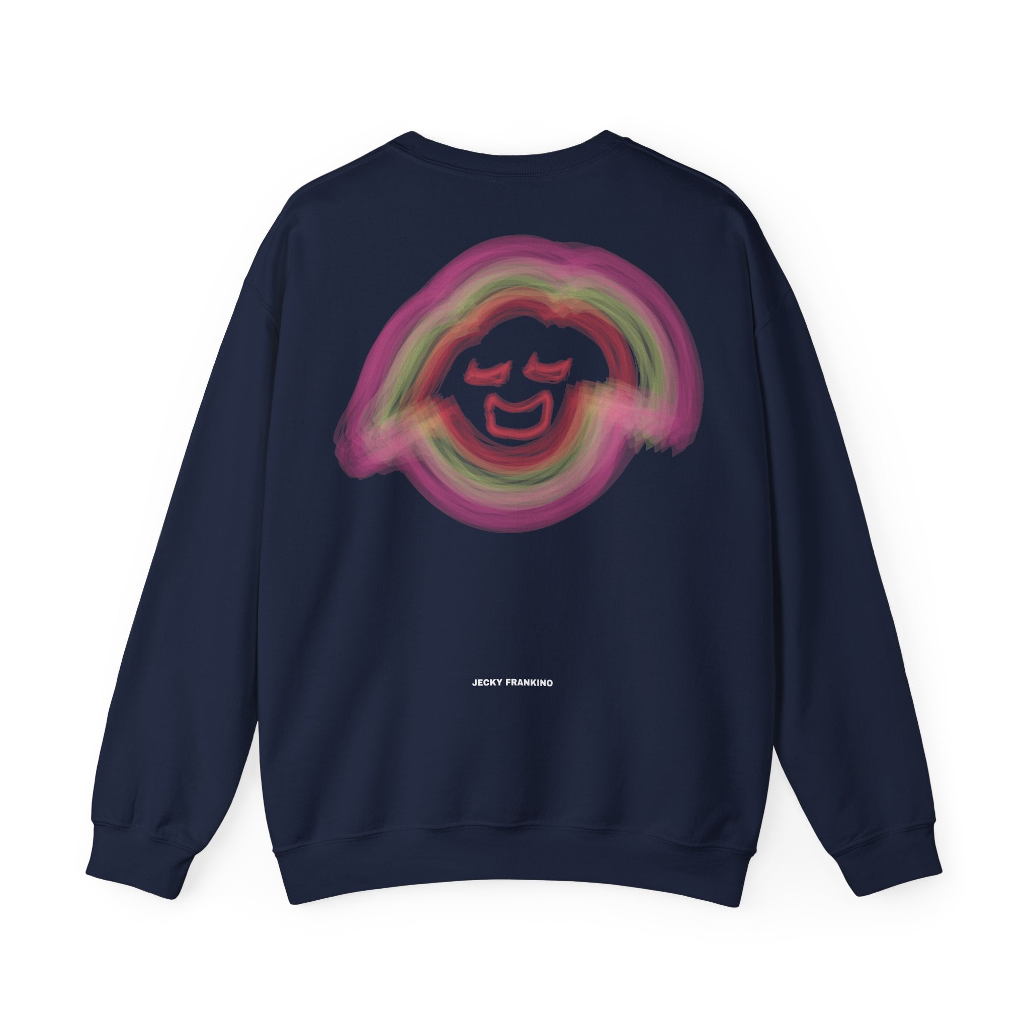 Pastel Smiley Rainbow Crewneck Sweatshirt | Soft Cloud Face Design