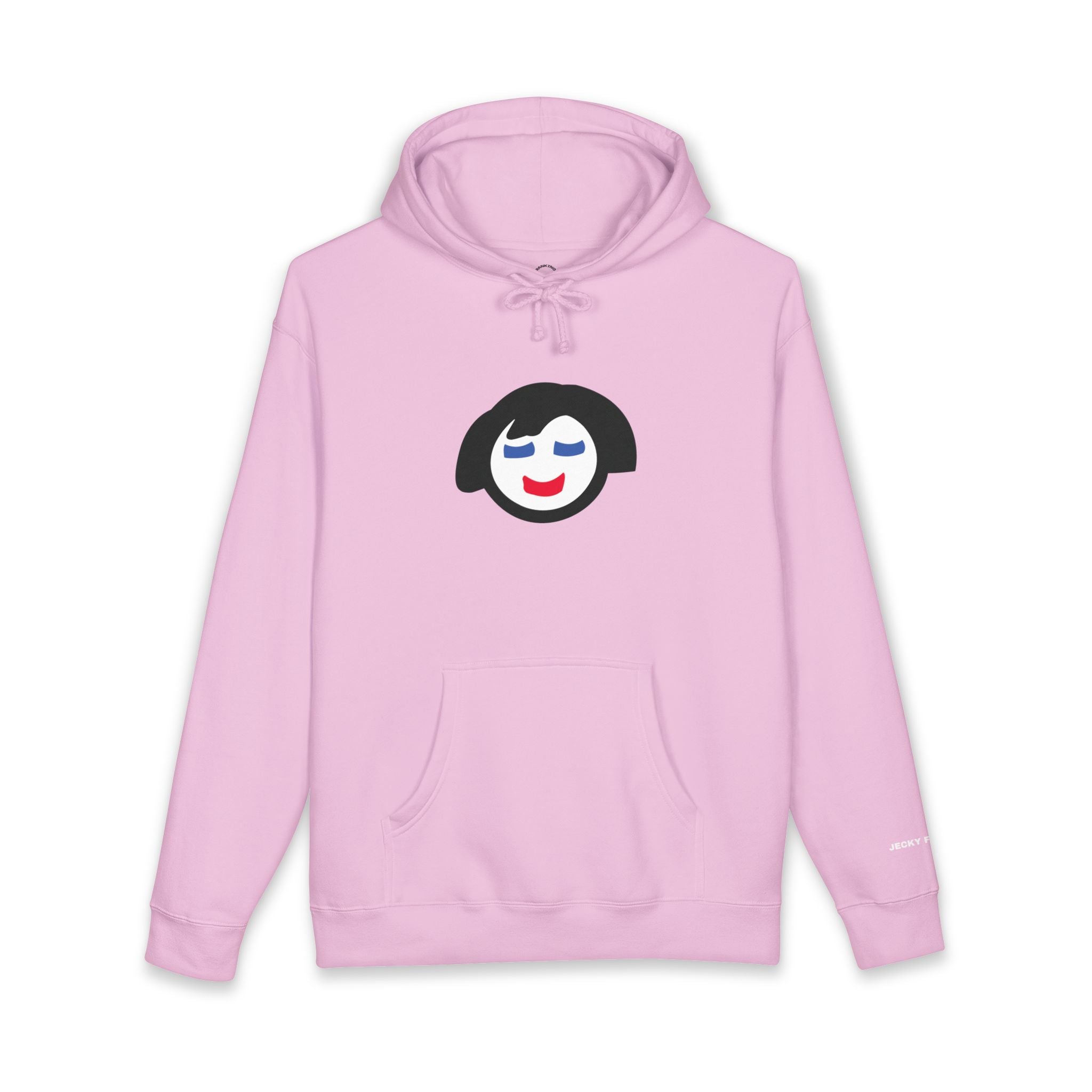 Smiling Face Graphic Hoodie | Minimal Portrait, White Hooded Sweatshirt