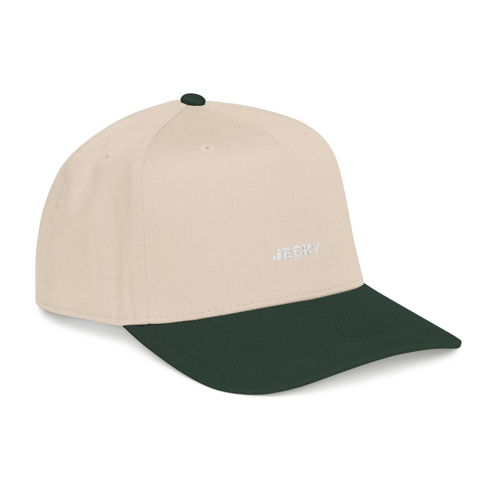 Yellow Script Logo Mid Profile Baseball Cap | Two-Tone Brim, Embroidered Back Logo