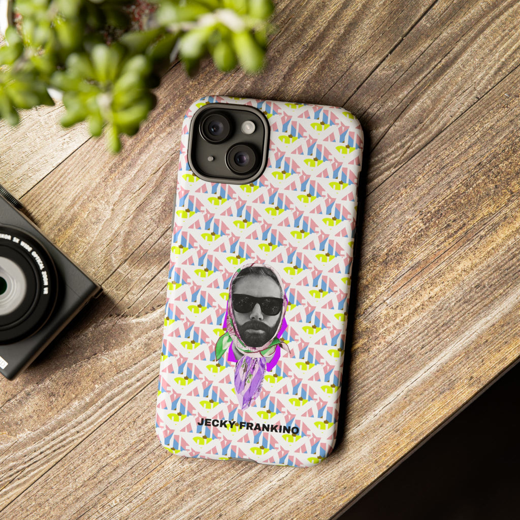 JECKY Retro Geometric Pattern with Sunglass Portrait Phone Case | Tough Cases