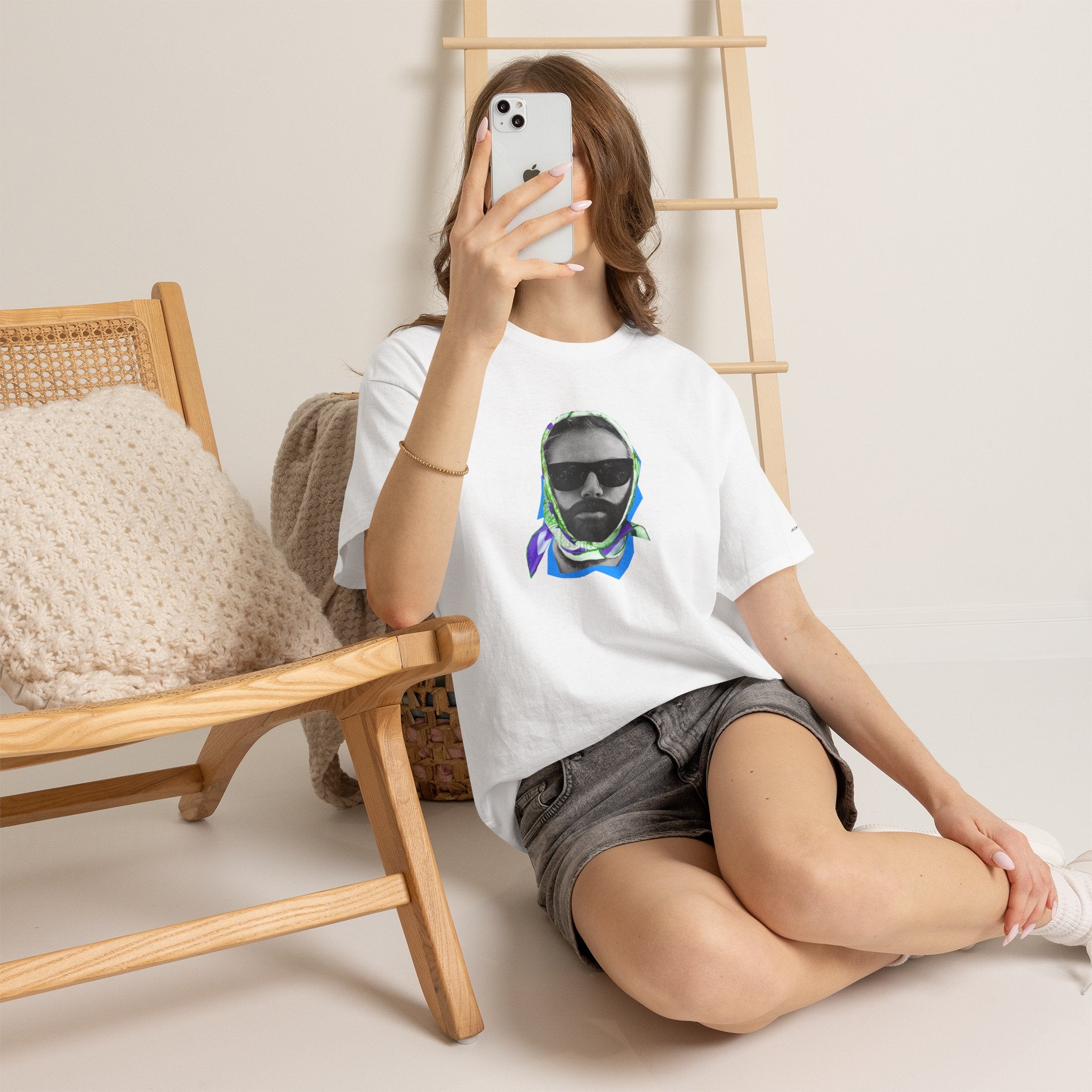 JECKY FOULARD  Man  T-Shirt | Retro Portrait, Sunglasses, Vaporwave Accent