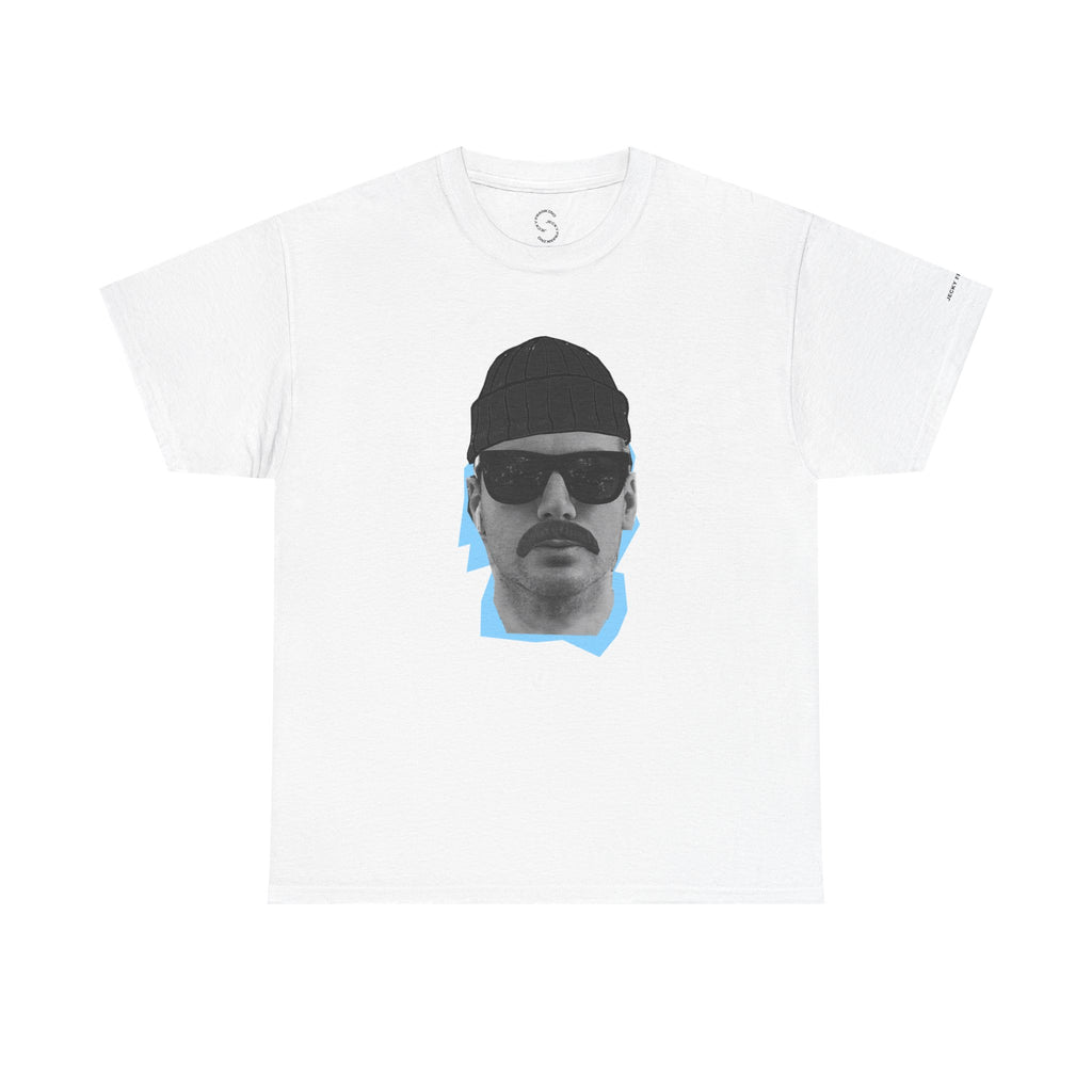 JECKY BLACK Beanie  Man  T-Shirt | Retro Portrait, Sunglasses, Vaporwave Accent