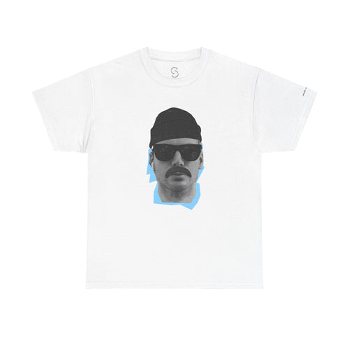 JECKY BLACK Beanie  Man  T-Shirt | Retro Portrait, Sunglasses, Vaporwave Accent