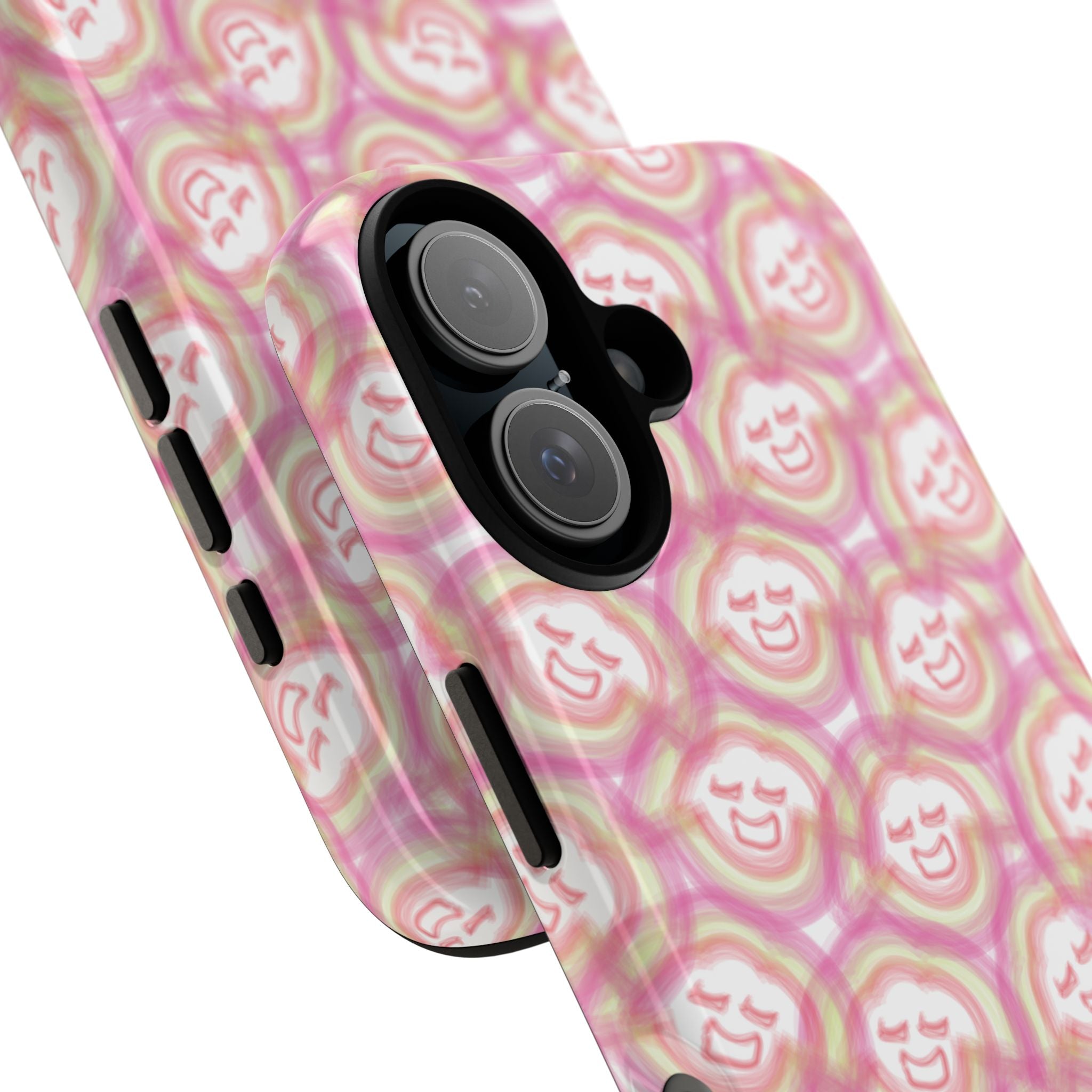 Pink Smiley JF Pattern Phone Case | Cute Repeating Emoji Design