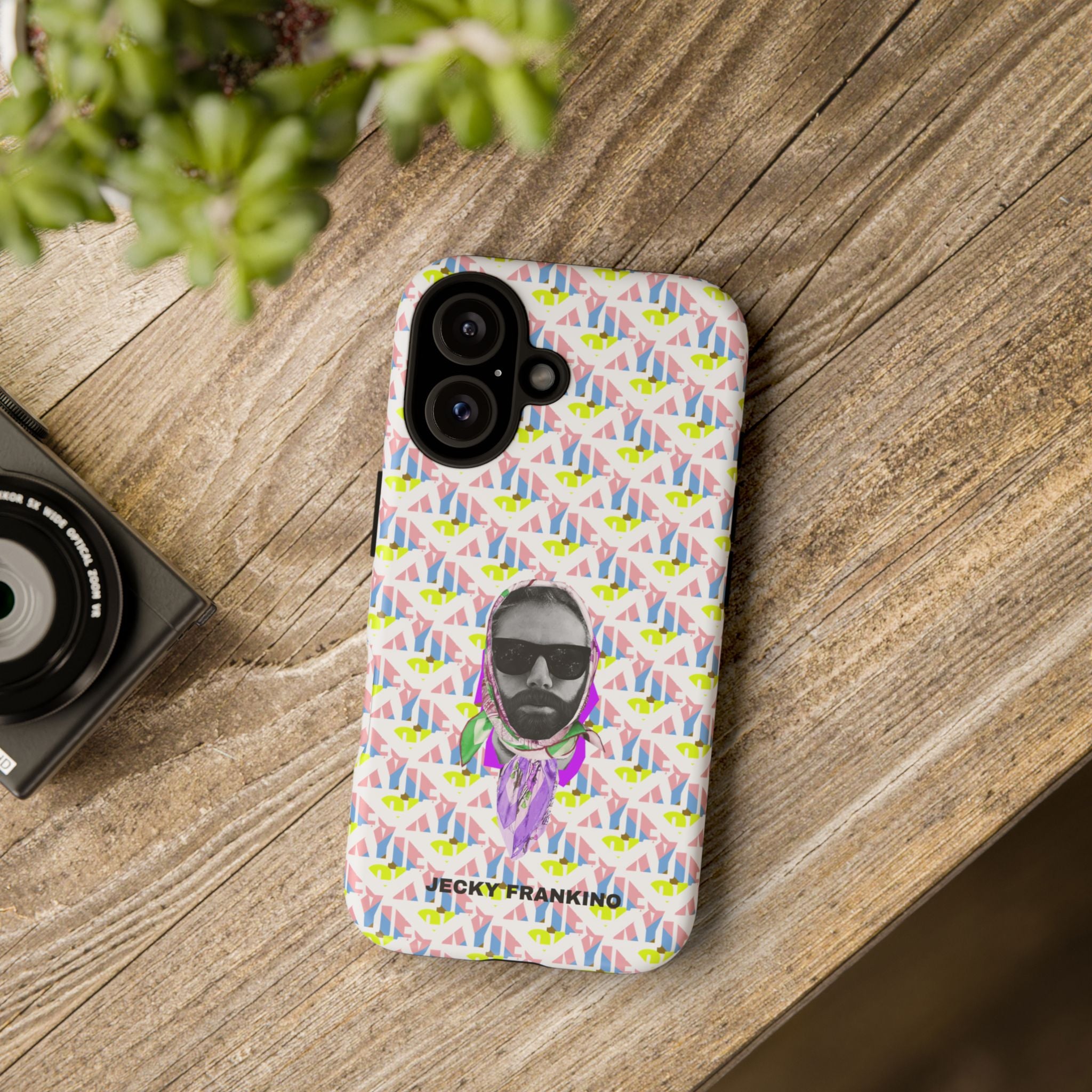 JECKY Retro Geometric Pattern with Sunglass Portrait Phone Case | Tough Cases