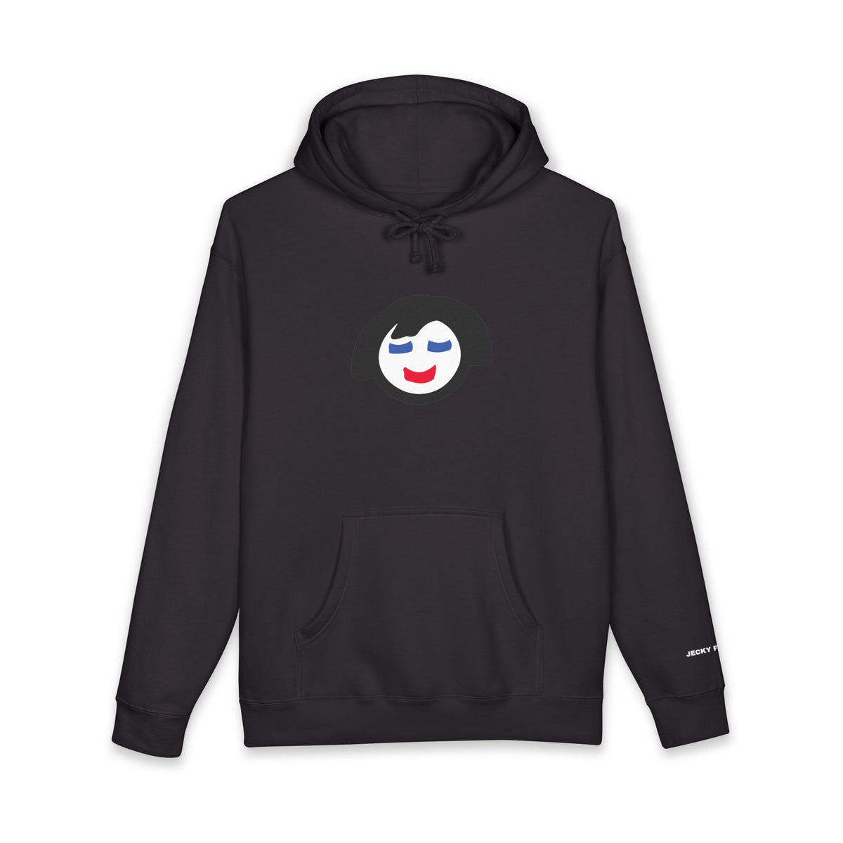 Smiling Face Graphic Hoodie | Minimal Portrait, White Hooded Sweatshirt
