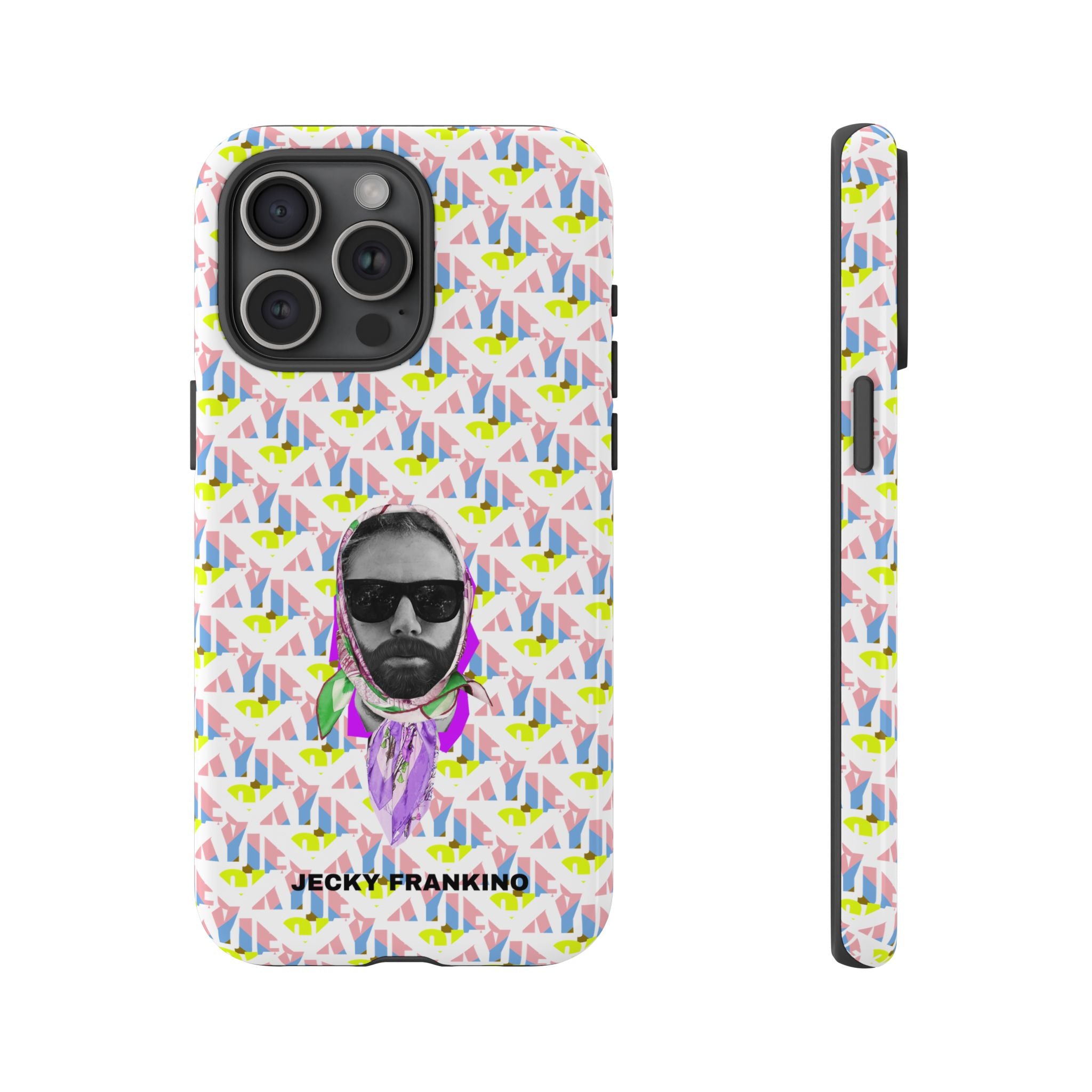 JECKY Retro Geometric Pattern with Sunglass Portrait Phone Case | Tough Cases