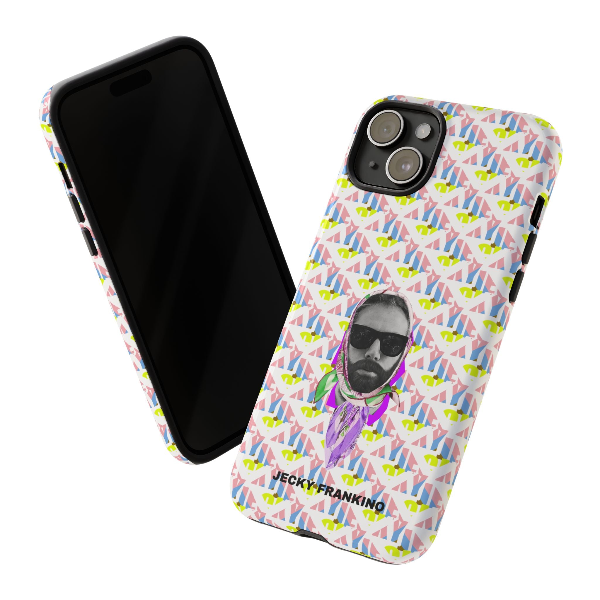 JECKY Retro Geometric Pattern with Sunglass Portrait Phone Case | Tough Cases