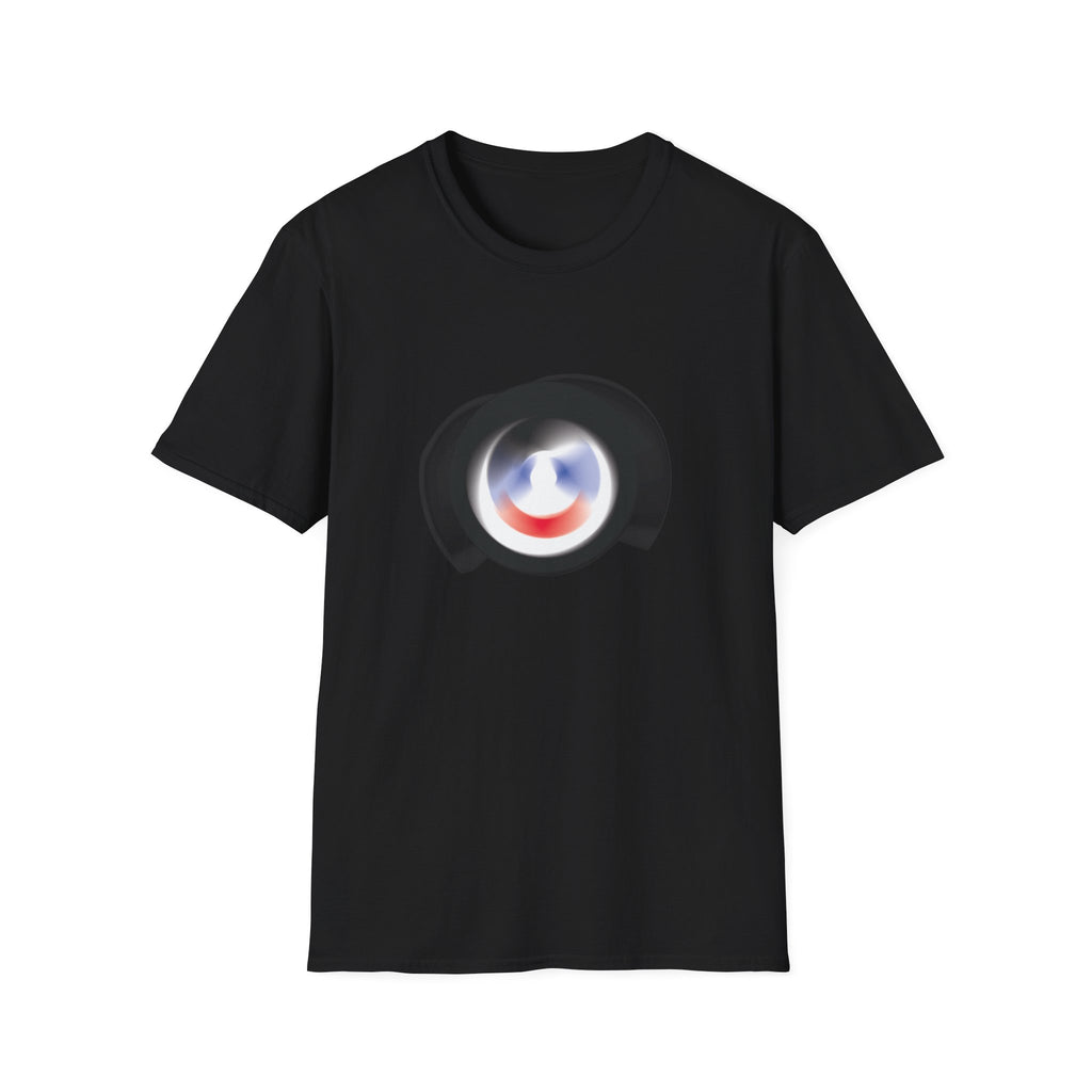 Abstract Color Swirl T-Shirt | Minimal Lens Circle Graphic