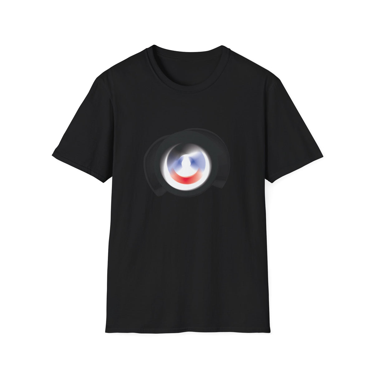 Abstract Color Swirl T-Shirt | Minimal Lens Circle Graphic