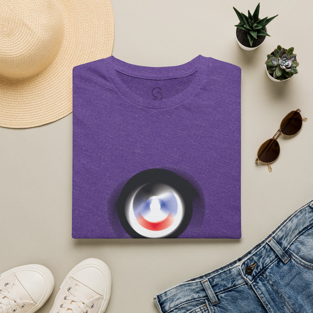 Abstract Color Swirl T-Shirt | Minimal Lens Circle Graphic