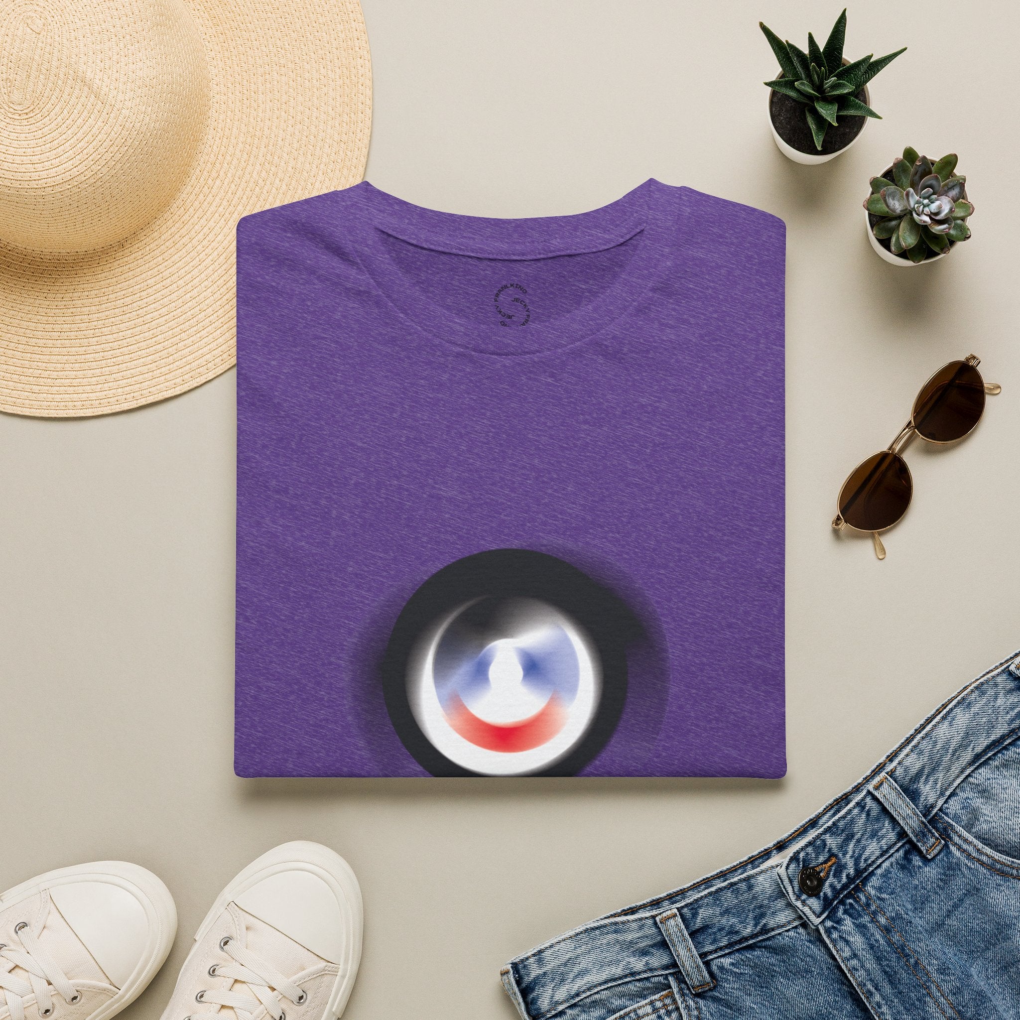 Abstract Color Swirl T-Shirt | Minimal Lens Circle Graphic