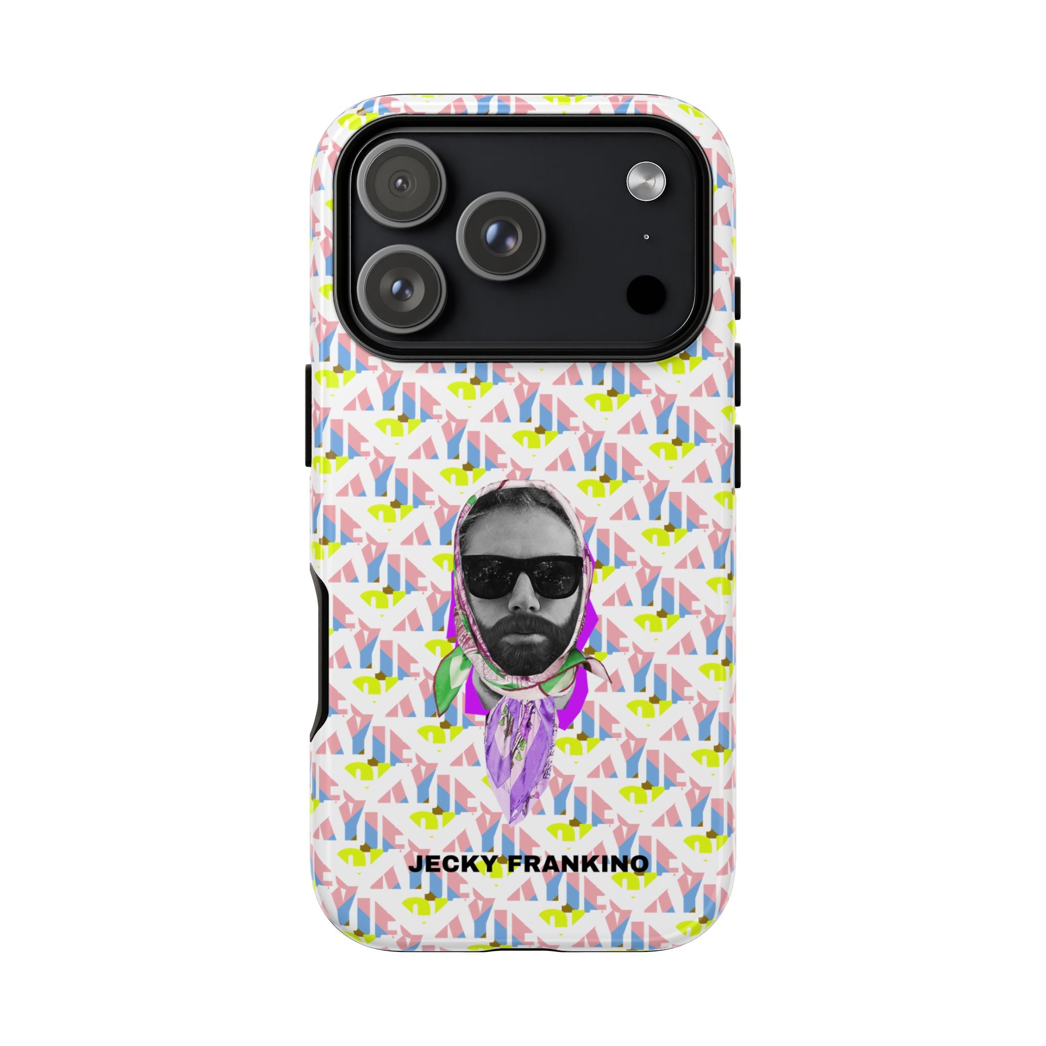 JECKY Retro Geometric Pattern with Sunglass Portrait Phone Case | Tough Cases