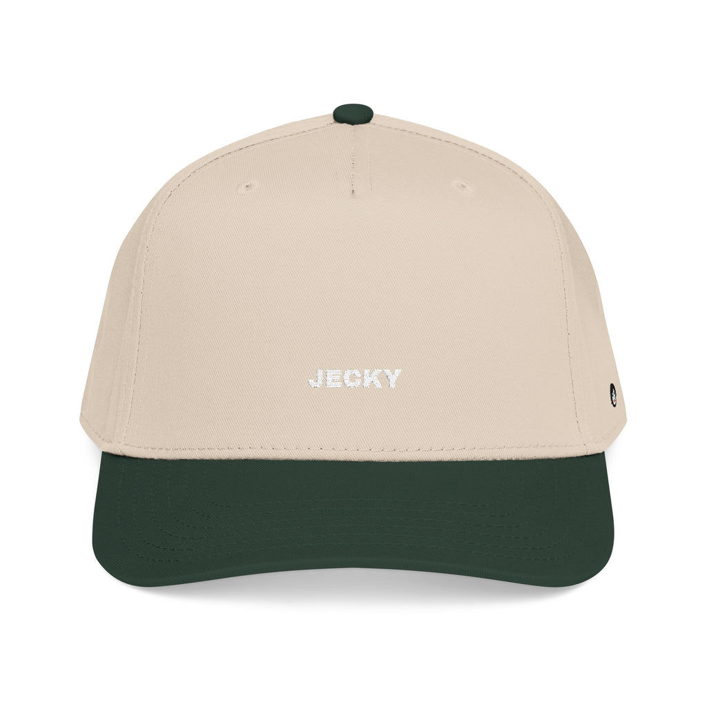 Yellow Script Logo Mid Profile Baseball Cap | Two-Tone Brim, Embroidered Back Logo