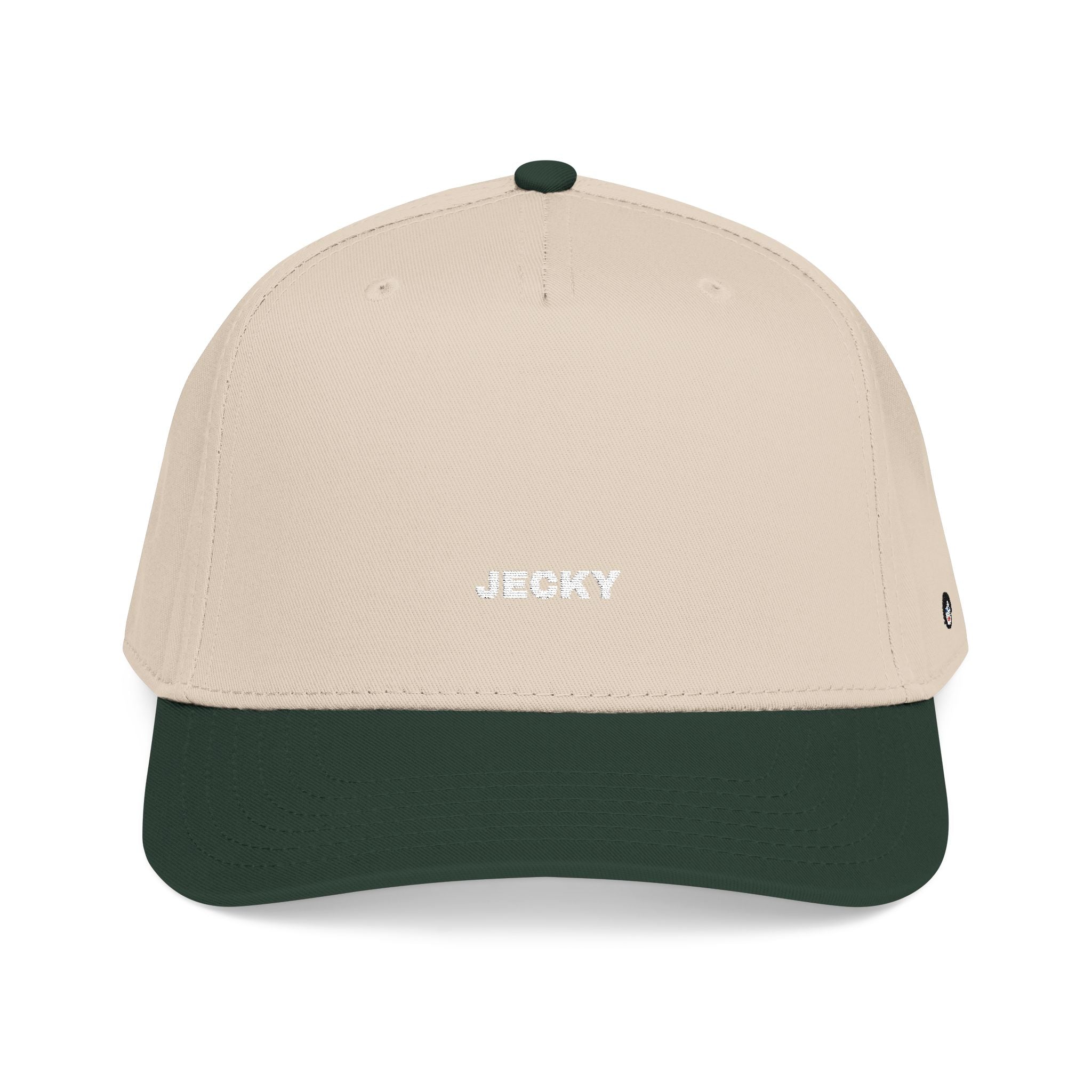 Yellow Script Logo Mid Profile Baseball Cap | Two-Tone Brim, Embroidered Back Logo