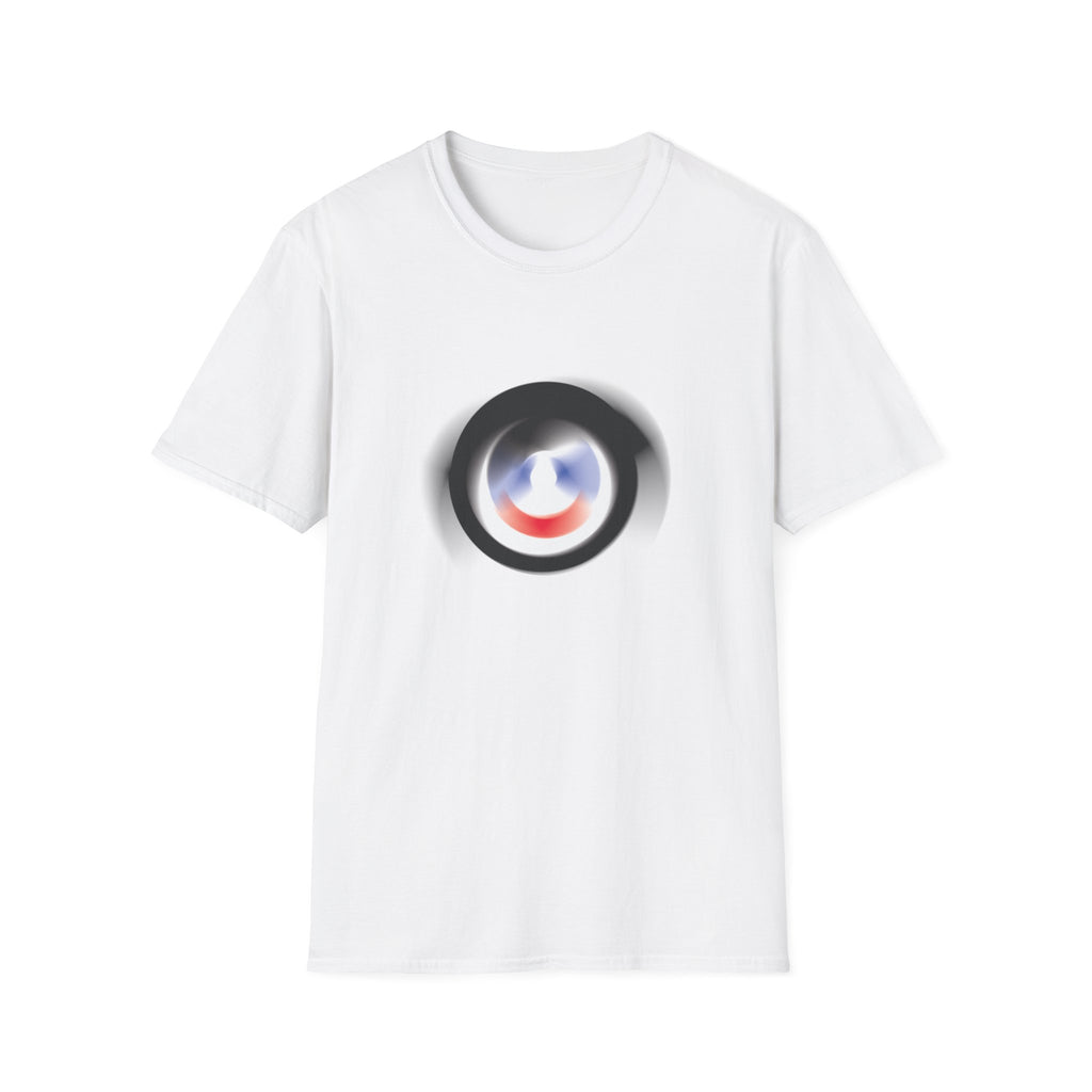 Abstract Color Swirl T-Shirt | Minimal Lens Circle Graphic