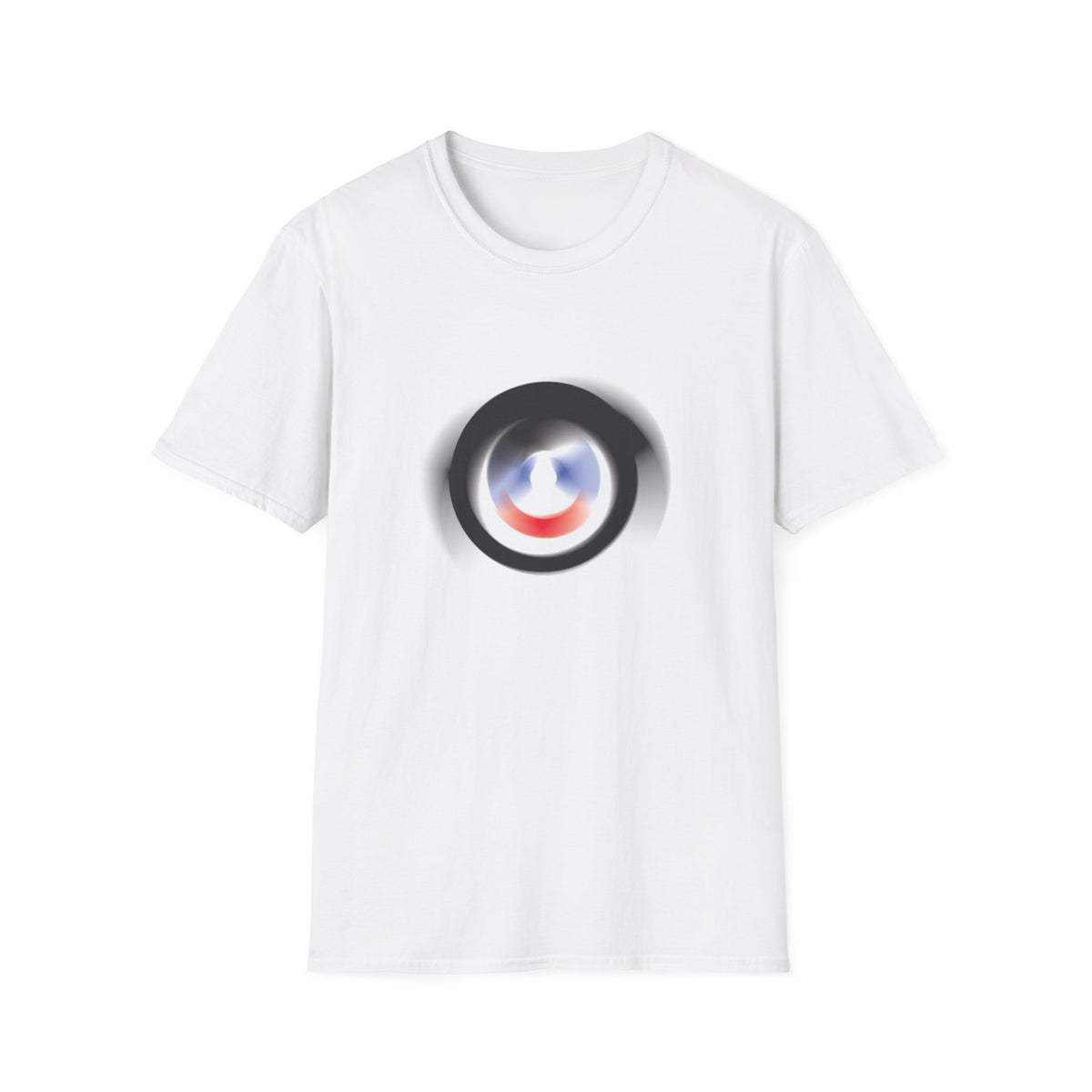 Abstract Color Swirl T-Shirt | Minimal Lens Circle Graphic