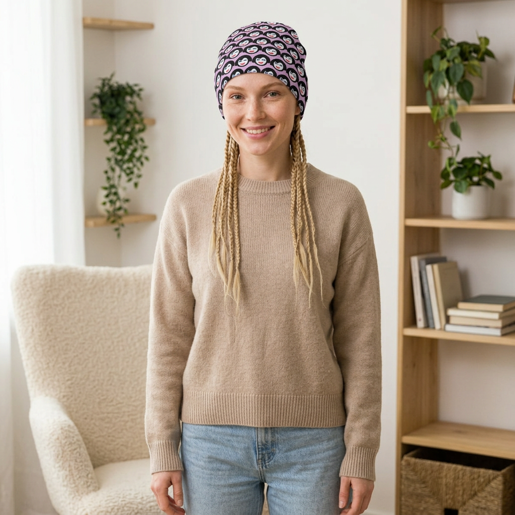 Smiling Face Pattern Baby Beanie