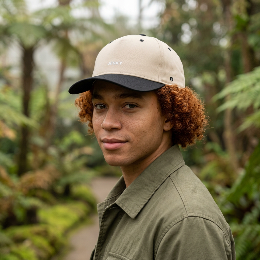 Yellow Script Logo Mid Profile Baseball Cap | Two-Tone Brim, Embroidered Back Logo