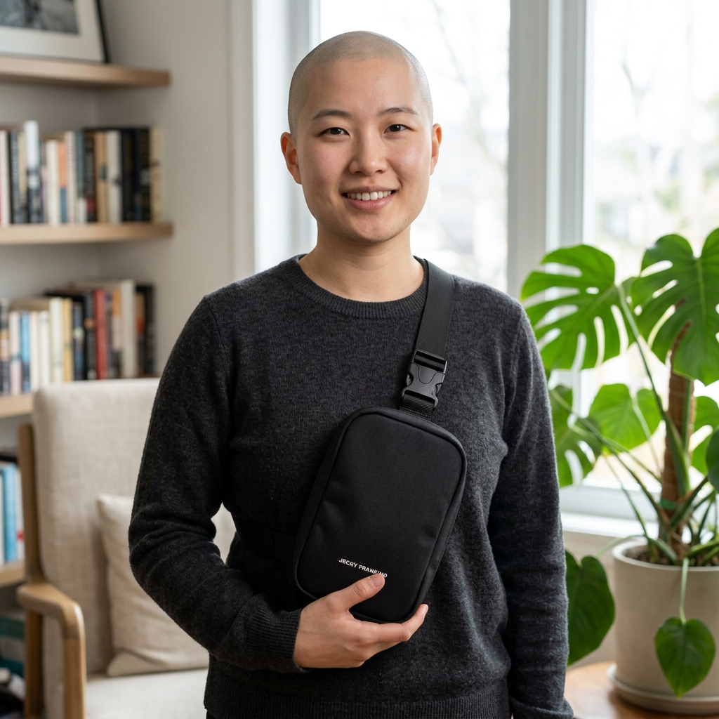 Minimal Explorer Embroidered Sling Bag | Compact Crossbody Pouch