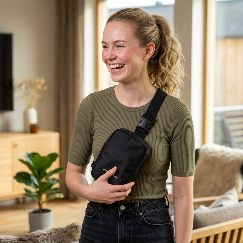 Minimal Explorer Embroidered Sling Bag | Compact Crossbody Pouch