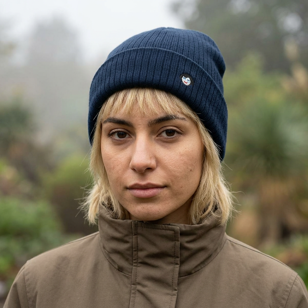 Tiny JECKY Face Beanie | Ribbed Knit Embroidered Hat