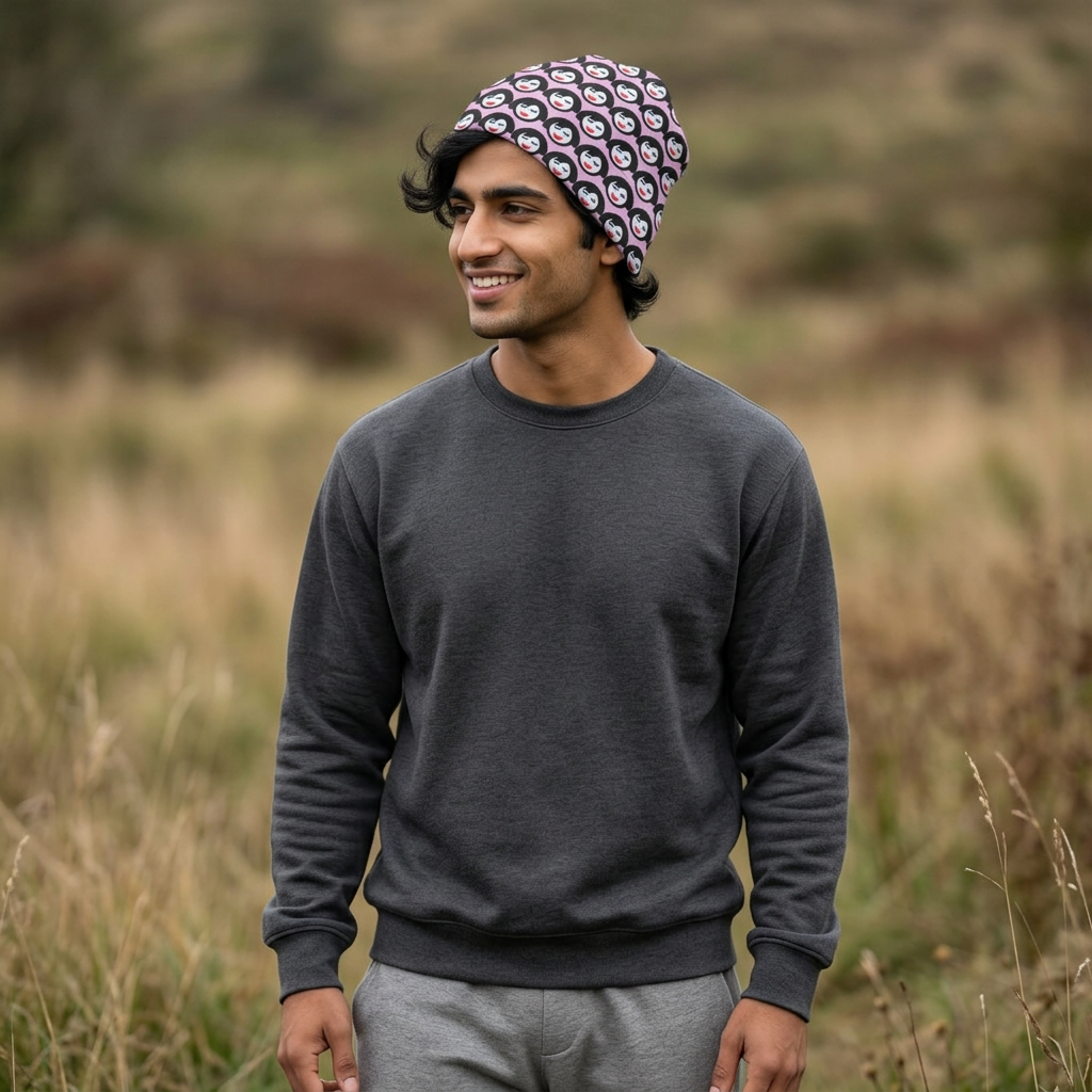 Smiling Face Pattern Baby Beanie