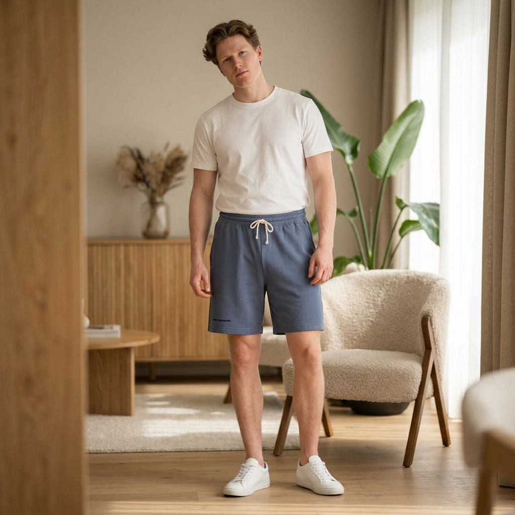 Fleece Shorts with Tiny Smiley Face Embroidered Sweat Shorts | 4 colors