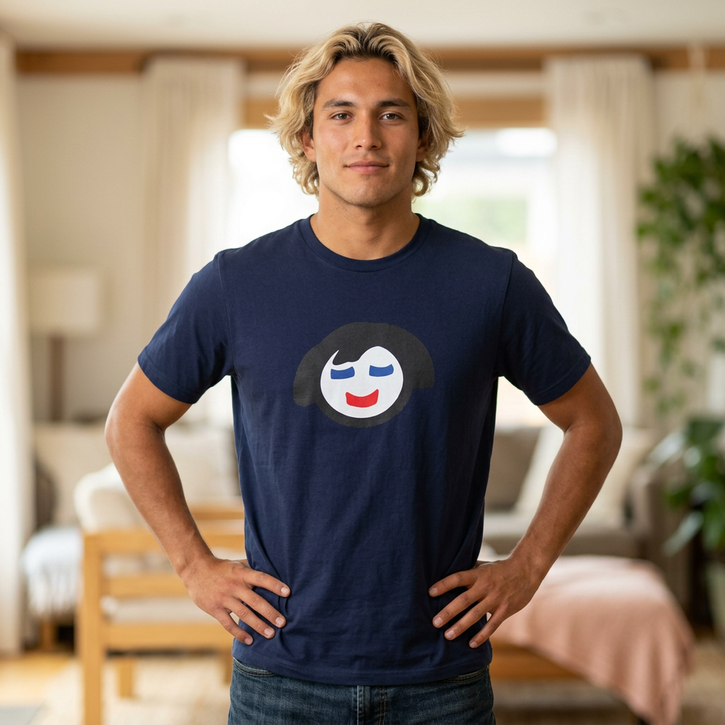 Minimalist Smiling Face Graphic Tee — Cute Peaceful Emoji T-Shirt