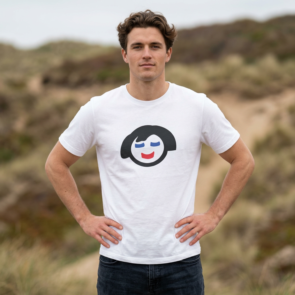Minimalist Smiling Face Graphic Tee — Cute Peaceful Emoji T-Shirt