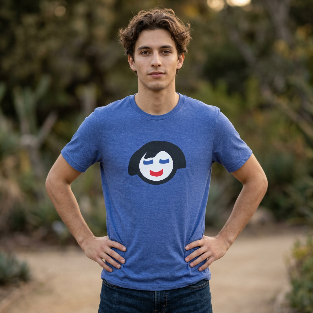 Minimalist Smiling Face Graphic Tee — Cute Peaceful Emoji T-Shirt