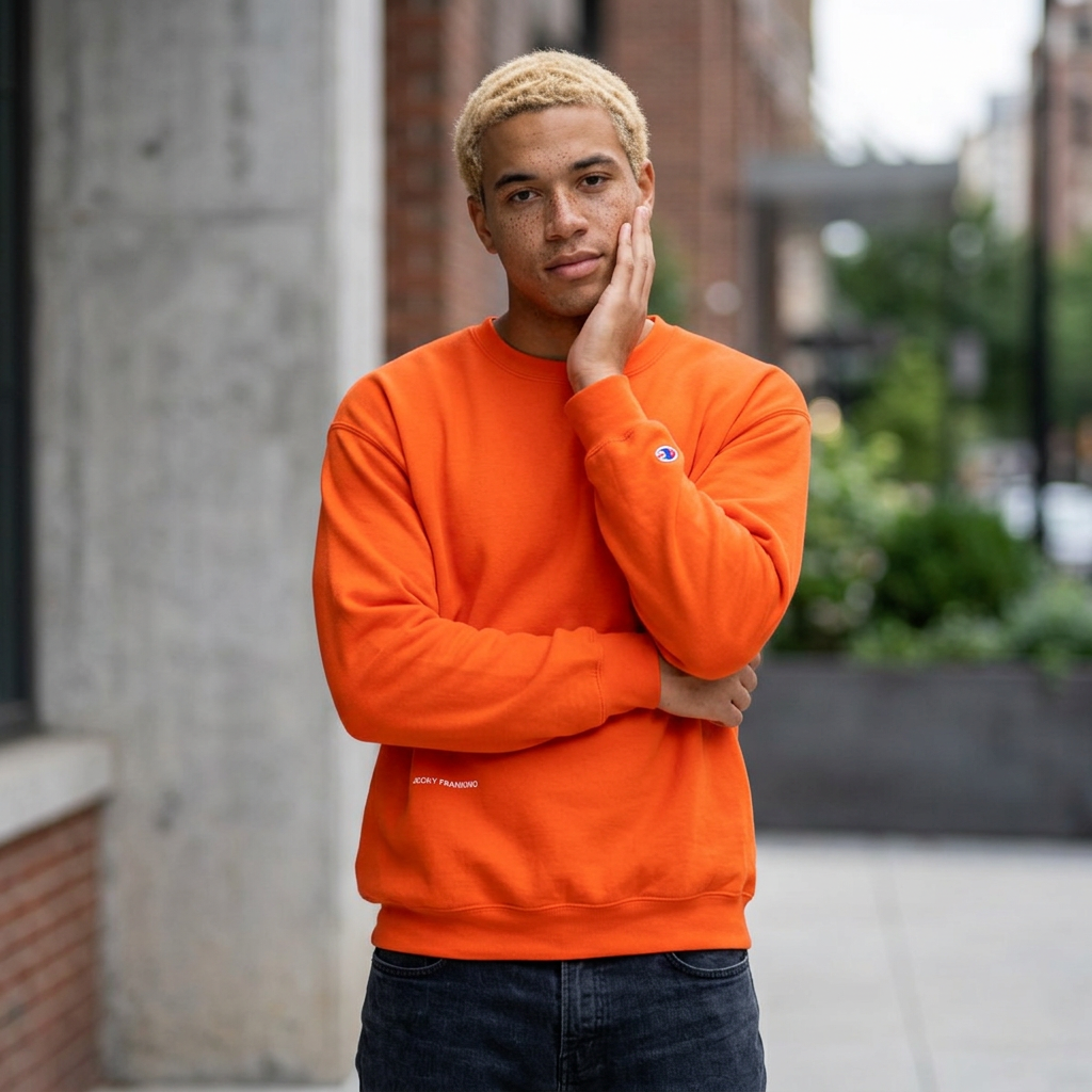 JECKY is/back Crewneck Sweatshirt | Minimal Back Text Design