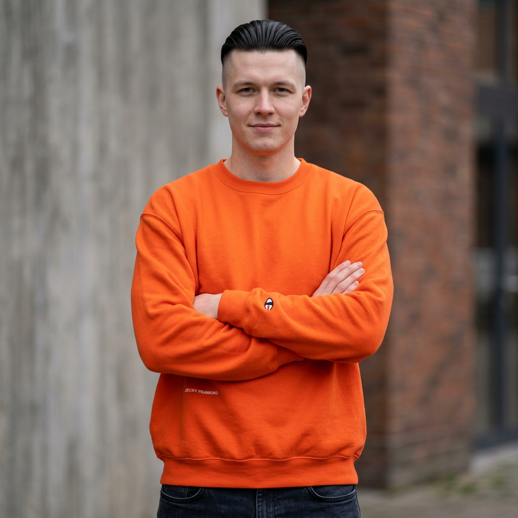 JECKY is/back Crewneck Sweatshirt | Minimal Back Text Design