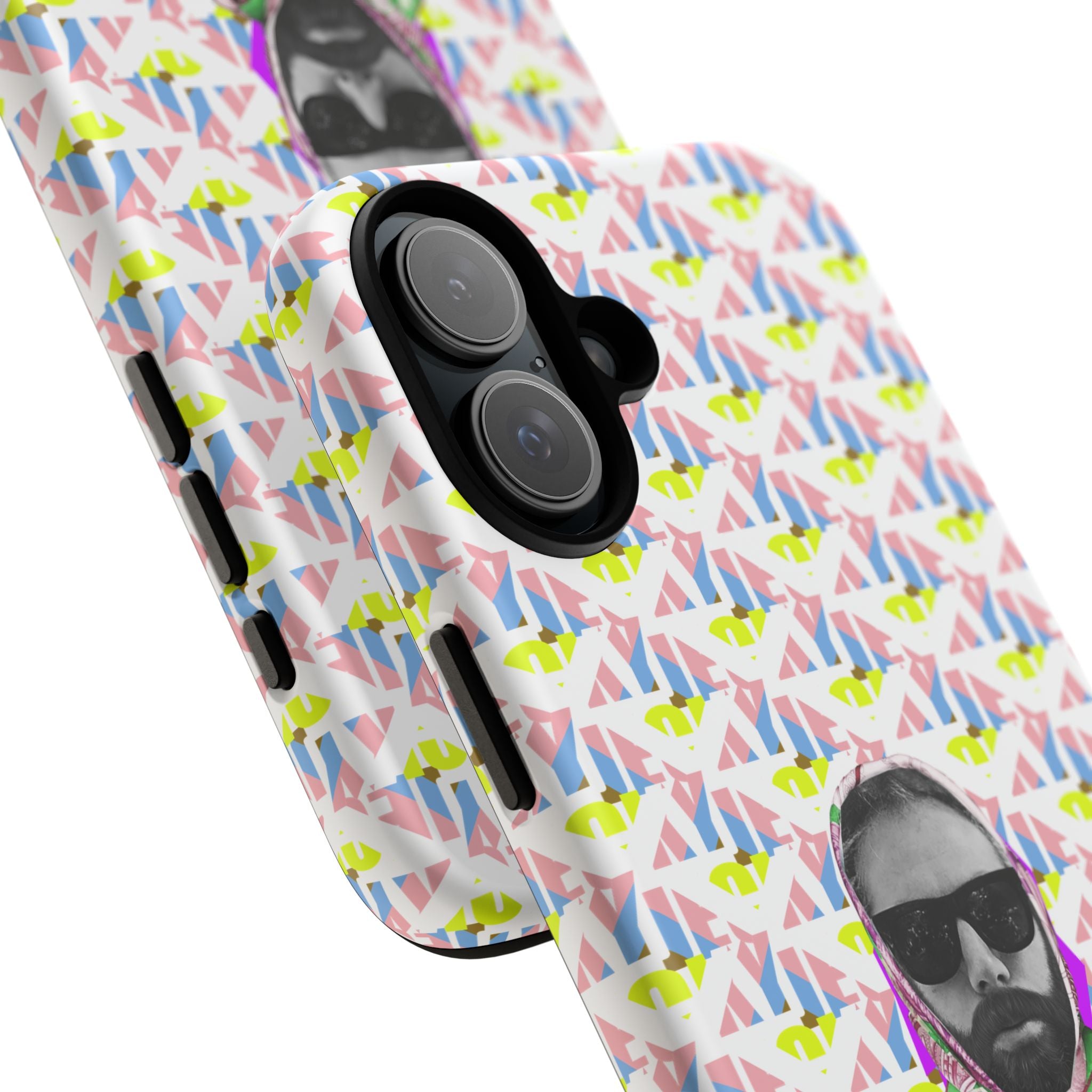JECKY Retro Geometric Pattern with Sunglass Portrait Phone Case | Tough Cases