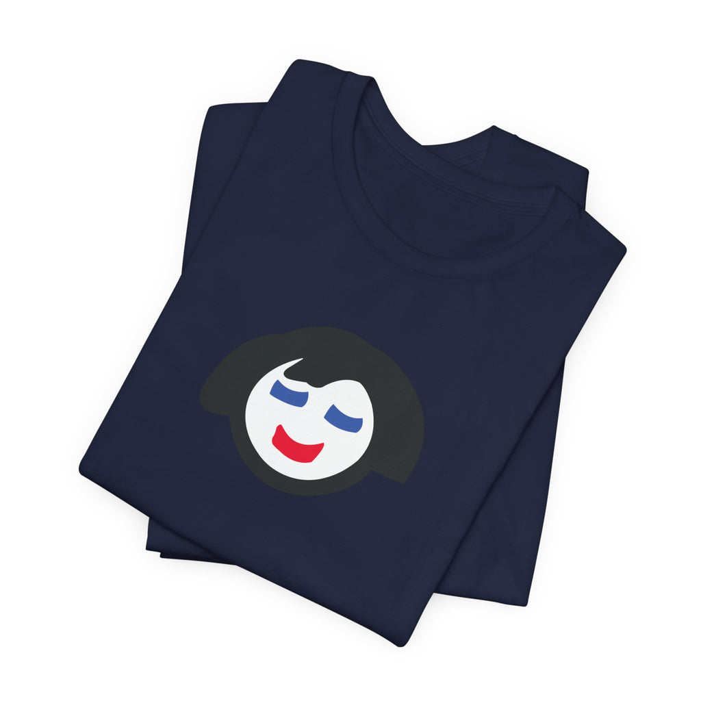 Minimalist Smiling Face Graphic Tee — Cute Peaceful Emoji T-Shirt