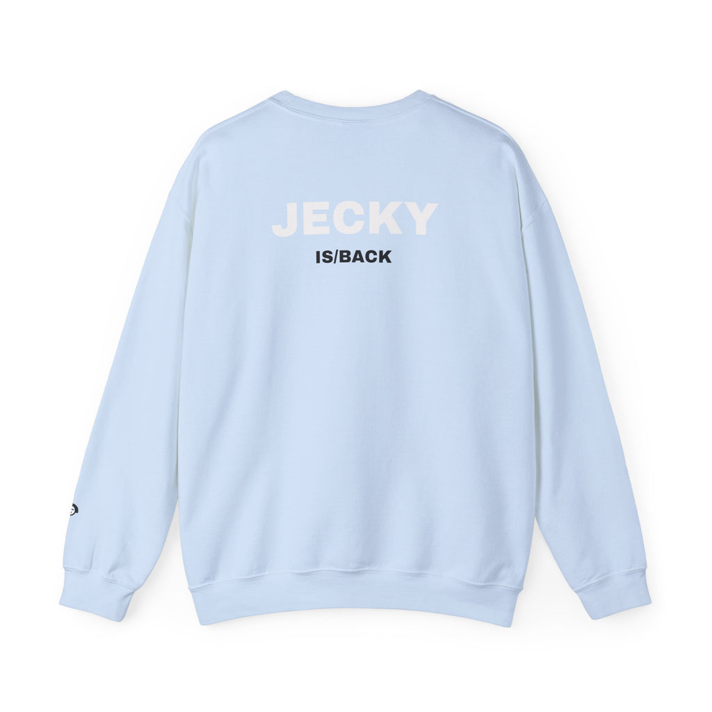 JECKY is/back Crewneck Sweatshirt | Minimal Back Text Design