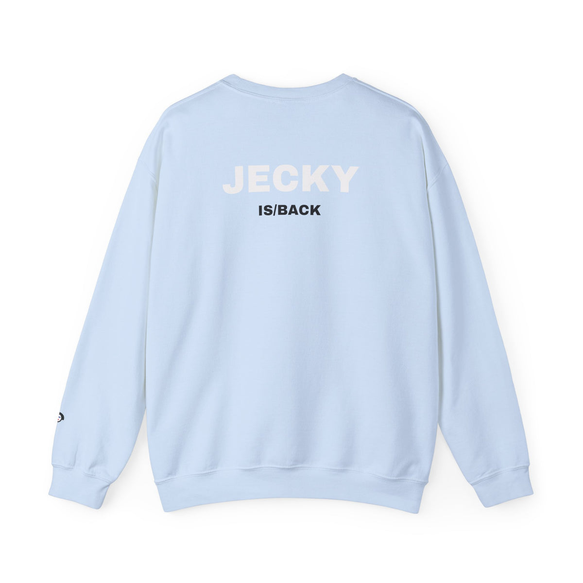 JECKY is/back Crewneck Sweatshirt | Minimal Back Text Design