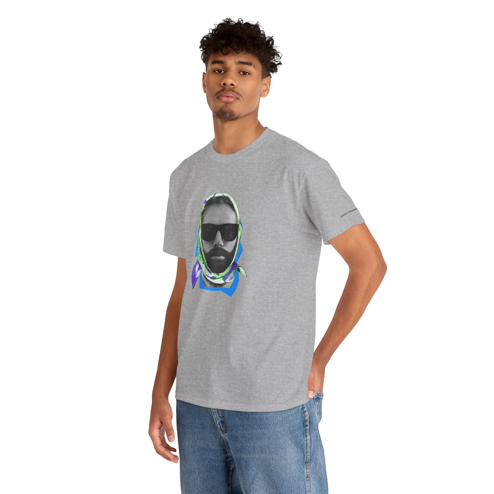 JECKY FOULARD  Man  T-Shirt | Retro Portrait, Sunglasses, Vaporwave Accent