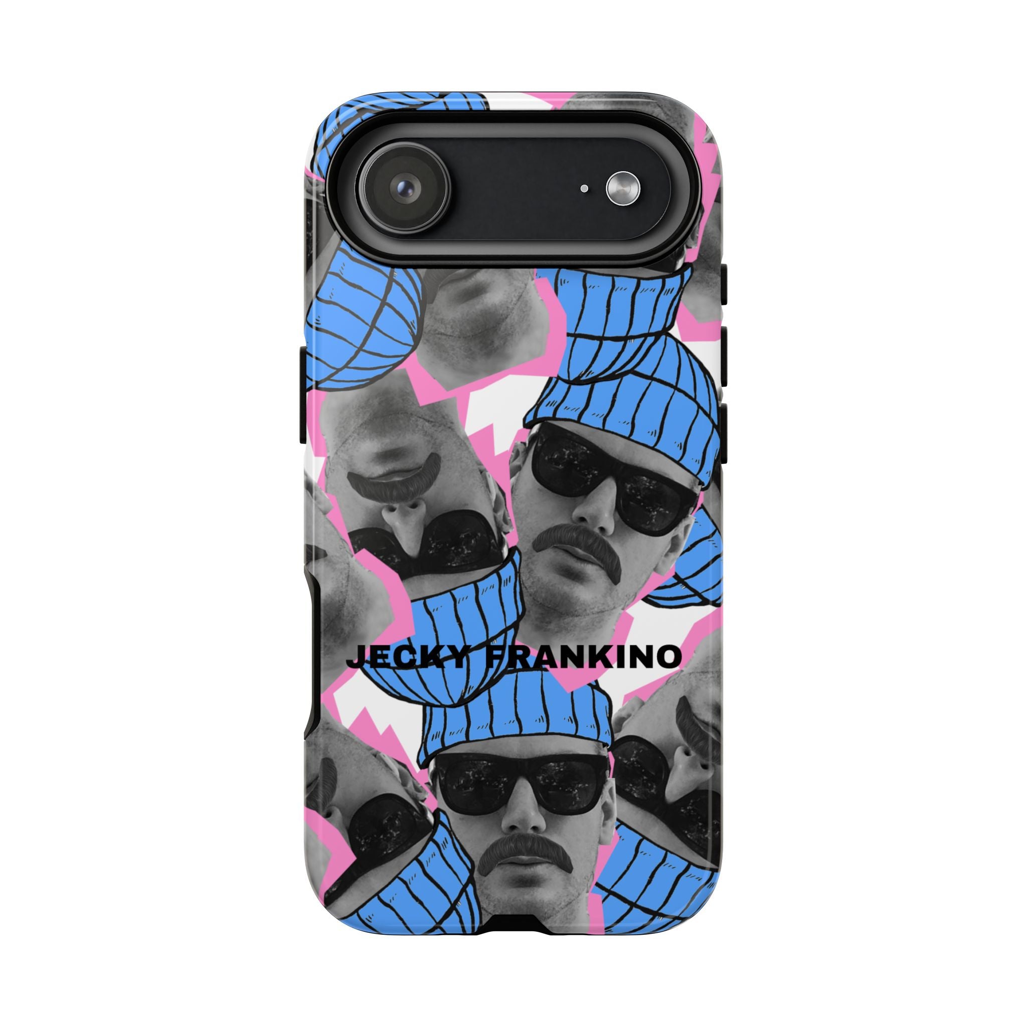 Retro Beanie Portraits phone case | iPhone protective case, quirky face collage