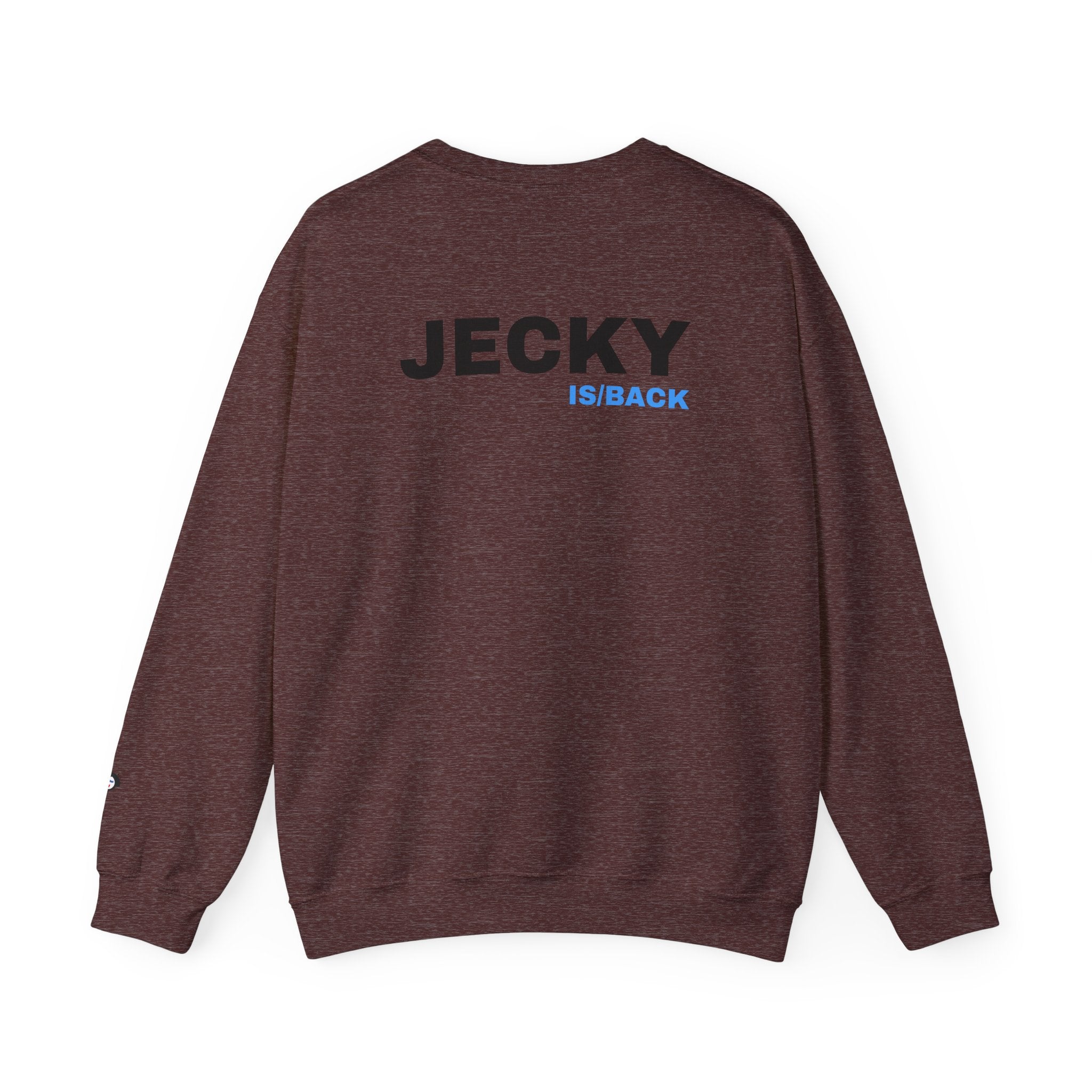 JECKY is/back Crewneck Sweatshirt | Minimal Back Text Design