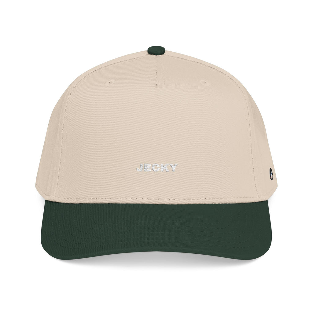 Yellow Script Logo Mid Profile Baseball Cap | Two-Tone Brim, Embroidered Back Logo