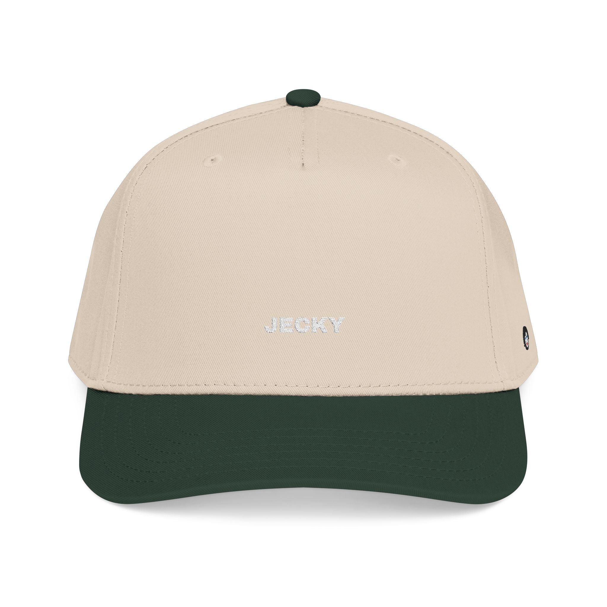 Yellow Script Logo Mid Profile Baseball Cap | Two-Tone Brim, Embroidered Back Logo