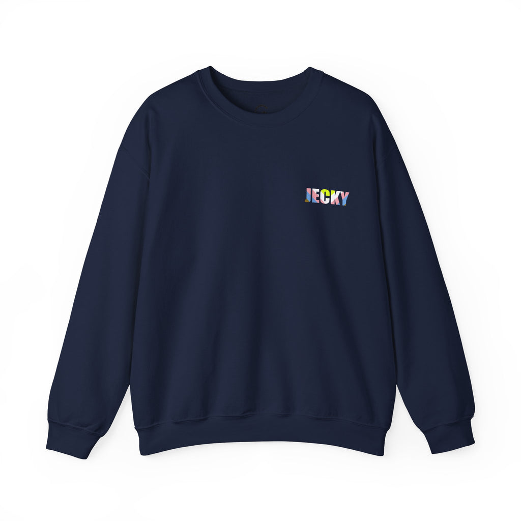 Pastel Smiley Rainbow Crewneck Sweatshirt | Soft Cloud Face Design