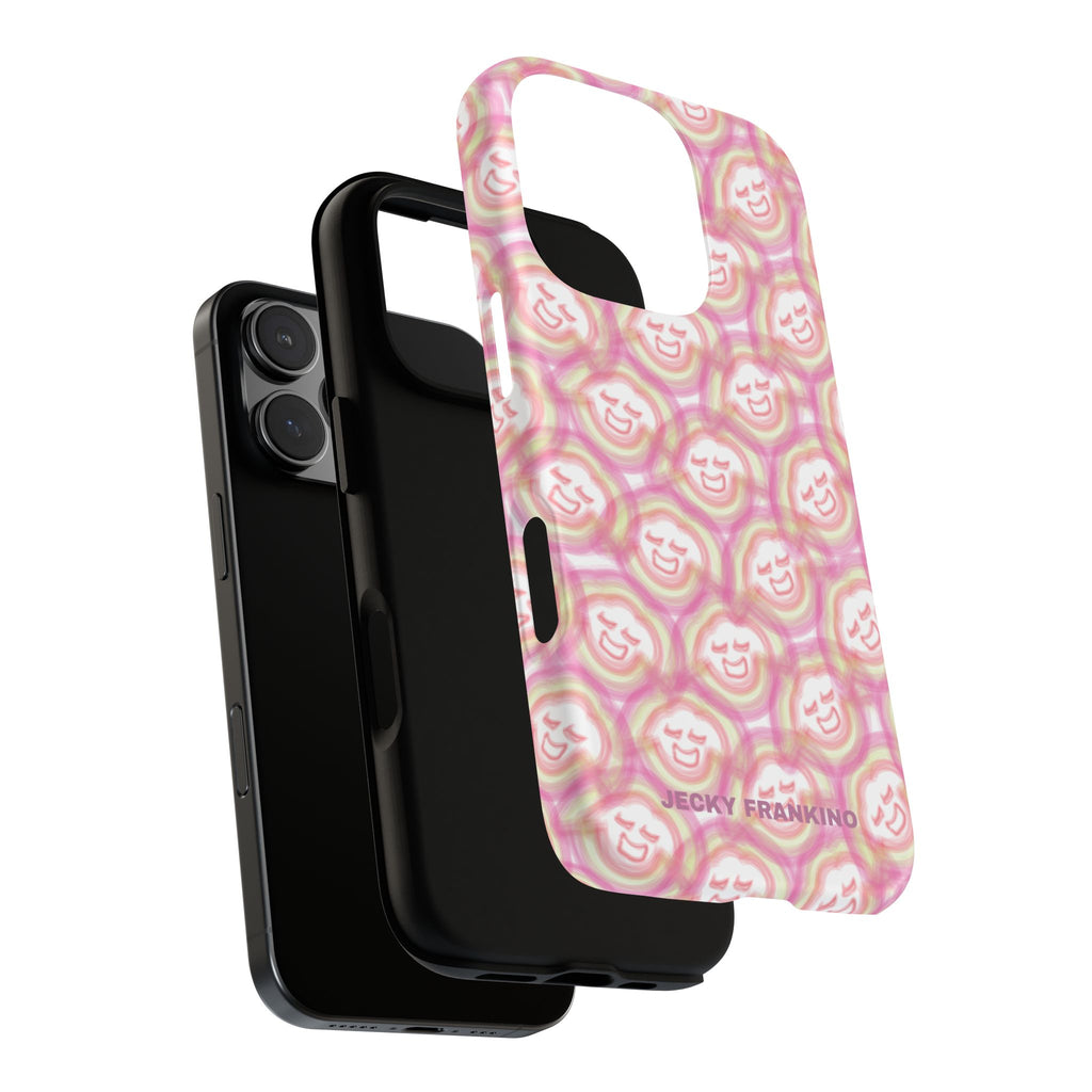 Pink Smiley JF Pattern Phone Case | Cute Repeating Emoji Design