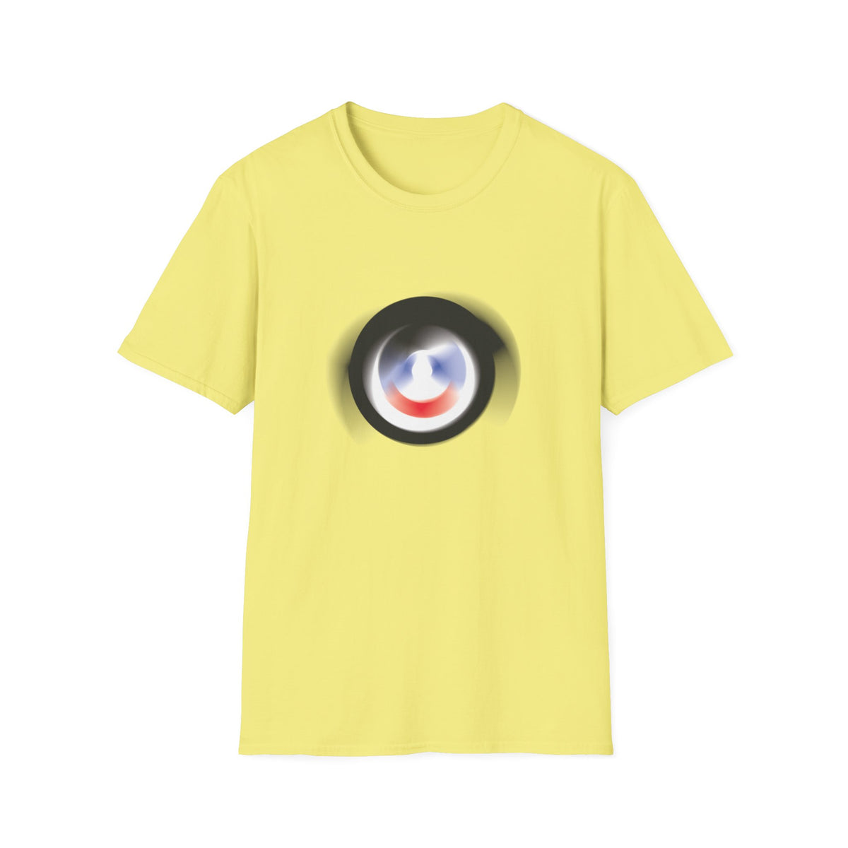 Abstract Color Swirl T-Shirt | Minimal Lens Circle Graphic