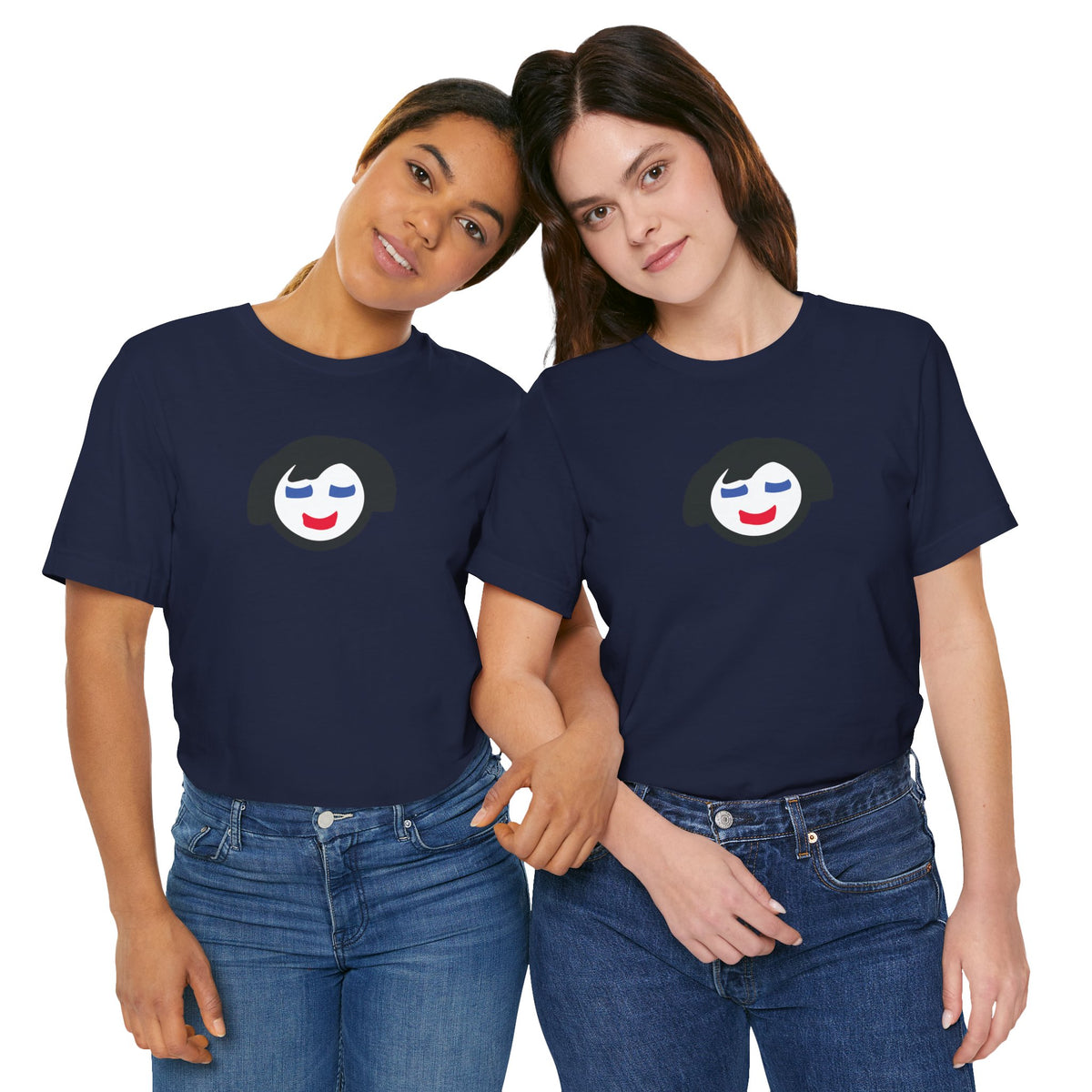 Minimalist Smiling Face Graphic Tee — Cute Peaceful Emoji T-Shirt