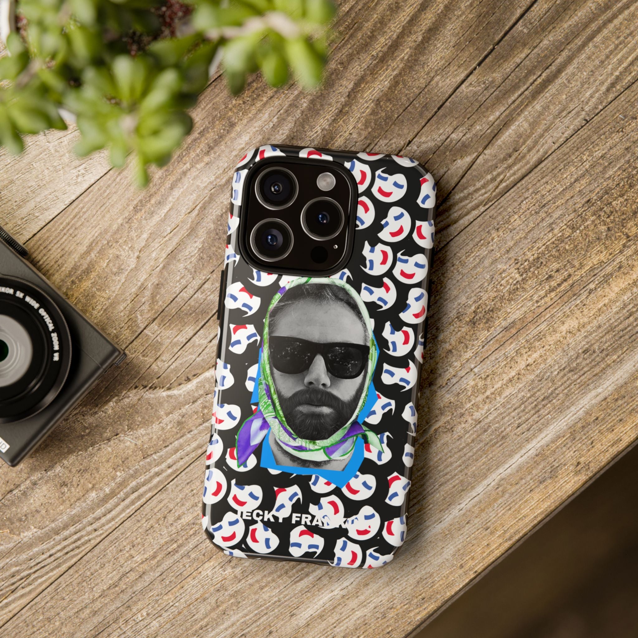 Smiling Mask Pattern Portrait Phone Case | Tough Cases